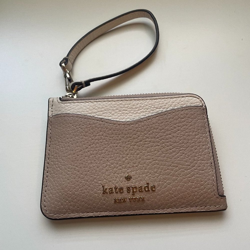 Kate Spade Leila Pebbled Leather Small Card holder- Two-toned